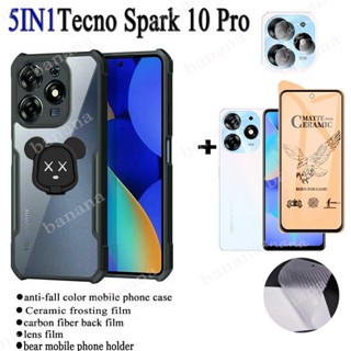 5in1 เคสโทรศัพท์มือถือกระจกนิรภัย กันกระแทก สําหรับ Tecno Spark 10pro GO 2023 6 GO Air 7 Pro 7p 8 8C Camon 17 16 Primer