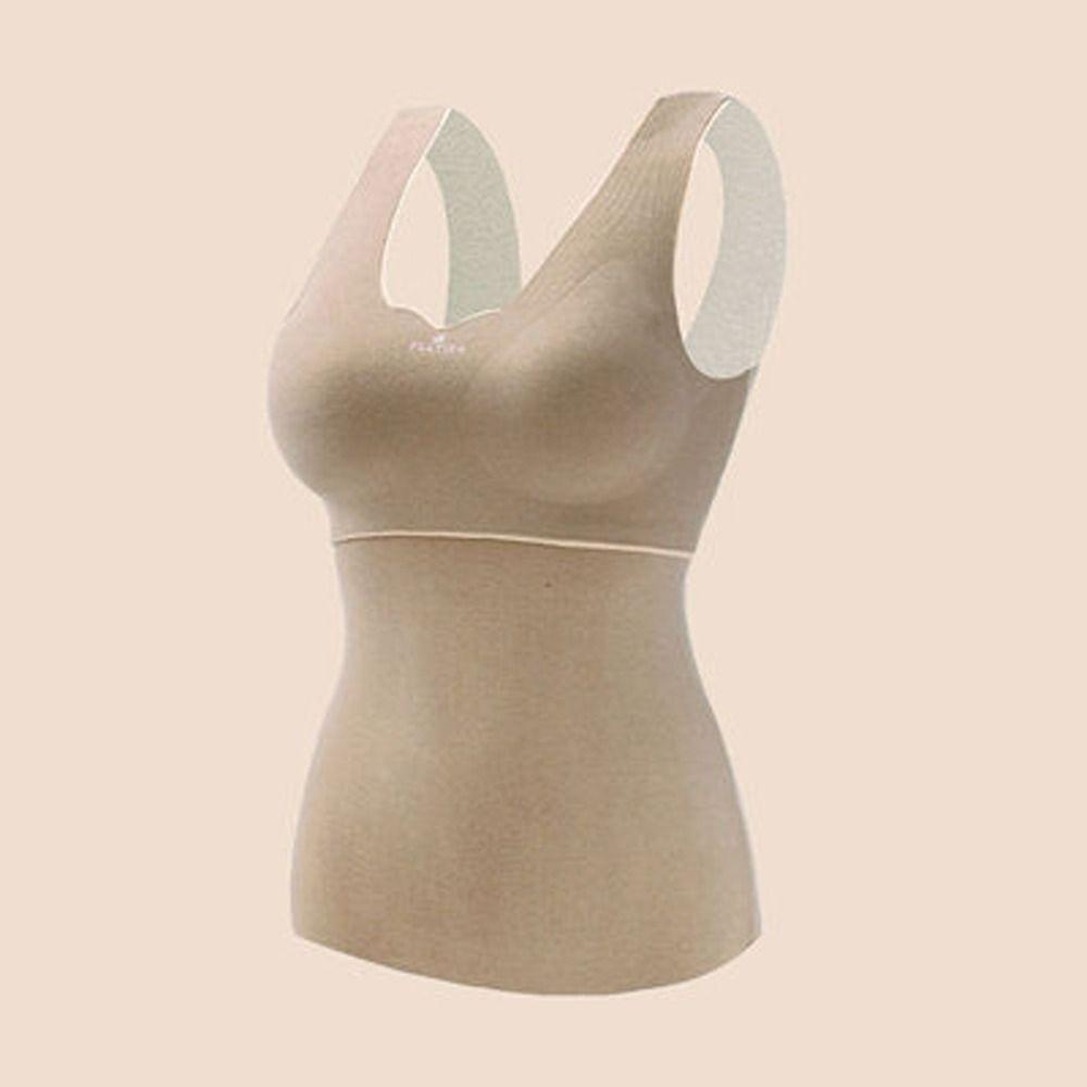 Bluevelvet ชุดชั้นในสตรี ยืดหยุ่น ฤดูหนาว ทําความร้อน ไร้รอยต่อ ที่อบอุ่น เสื้อชั้นในความร้อน แบบบาง - รูปที่ 4