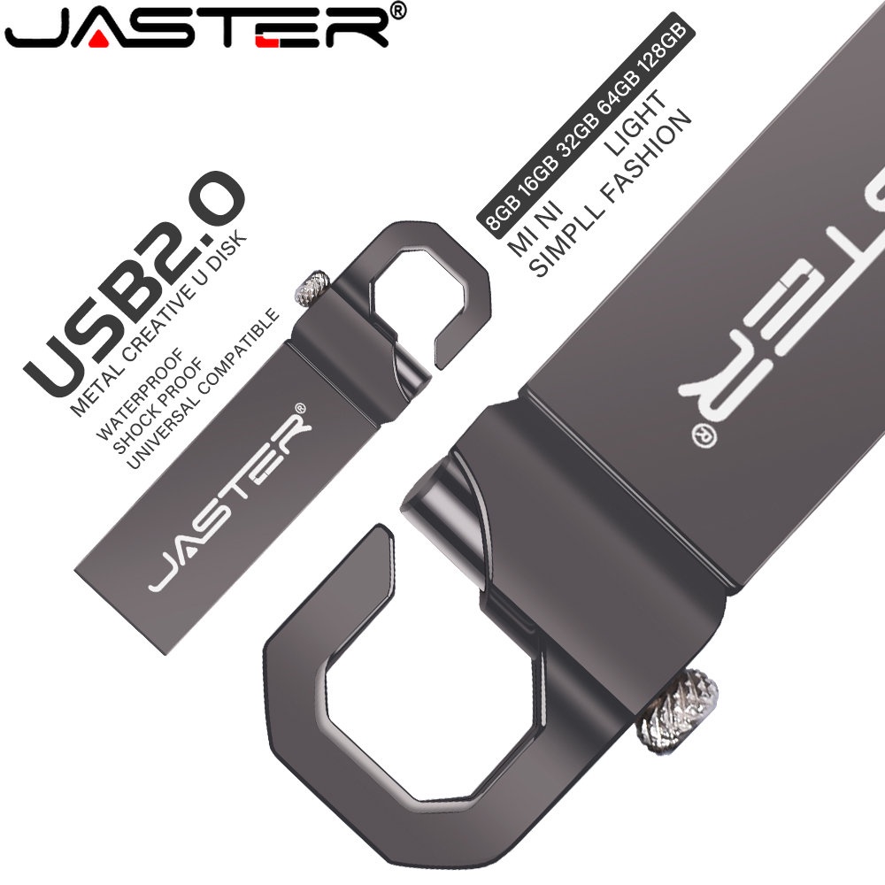 Jaster แฟลชไดรฟ์ USB 2.0 128GB 64GB กันน้ํา 32GB 16GB 8GB 4GB