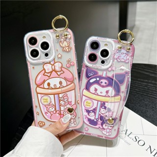 เคสโทรศัพท์มือถือแบบนิ่ม TPU ใส กันรอยกล้อง ลายการ์ตูนกระต่าย Melody Kuromi พร้อมสายคล้องข้อมือ สําหรับ Honor X8 X7 X30i 80 GT SE Pro Play 3 30 Plus