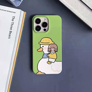 เคสโทรศัพท์มือถือแบบแข็ง ลายการ์ตูนเป็ดเกิร์ล สําหรับ iPhone 14Plus 13ProMax 12 xr 11