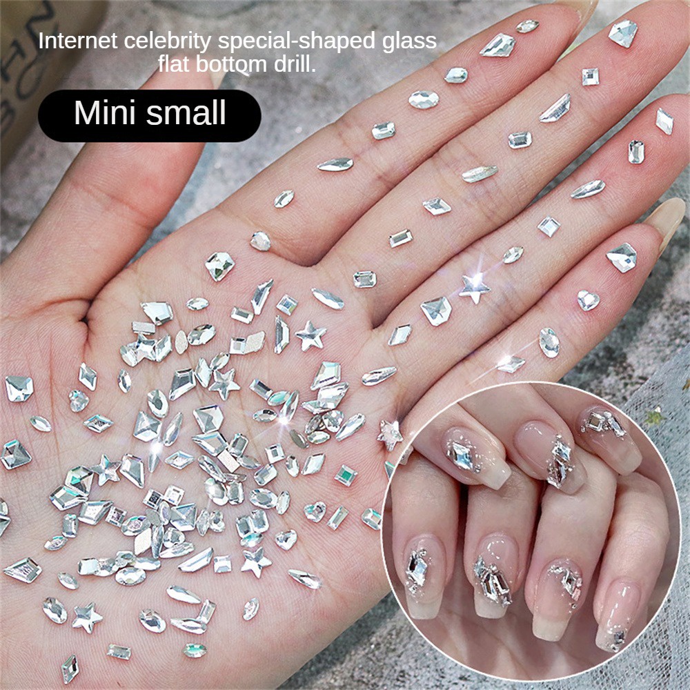 100 ชิ้น Mini หลายสไตล์เล็บอุปกรณ์เสริมเพชรคริสตัลเล็บ Art Diy ตกแต่งของขวัญที่ดีสําหรับเล็บผู้หญิง