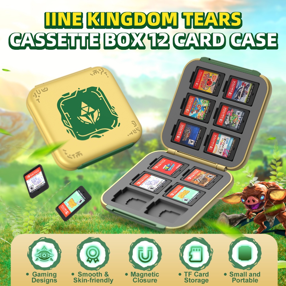 Iine Zelda Tears of the Kingdom กล่องตลับการ์ด 12 ใบ เข้ากันได้กับ Nintendo Switch & Switch Oled Game Cards ราคา ถูกที่สุด ดีลบีเคเค แกลเลอรีภาพที่ 2