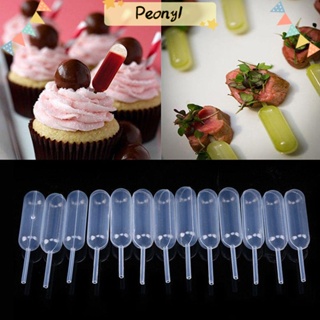 PENY 50pcs/set Baking Tools Cupcake Dropping Squeeze Dropper Transfer Pipette Kitchen Chocolate Plastic Dessert Clear