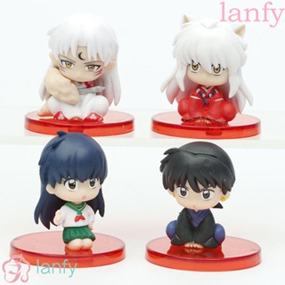 Lanfy โมเดลฟิกเกอร์ Inuyasha Christmas Sesshoumaru ขนาด 4.5 ซม. 4 ชิ้น/ชุด