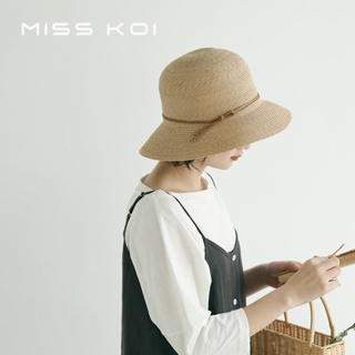 Misskoi [พร้อมส่ง] หมวกฟางกันแดด ประดับโบว์ เข้ากับทุกการแต่งกาย สไตล์เกาหลี แฟชั่นฤดูร้อน สําหรับผู้หญิง