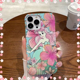 Ll- เคสโทรศัพท์มือถือแข็ง กันกระแทก ลายดอกไม้นางเงือก แวววาว สําหรับ iPhone 14 13 12 11 Pro Max mini XS XR X 7 8 Plus 11Promax 13Promax 12Pro 14Promax 11Pro