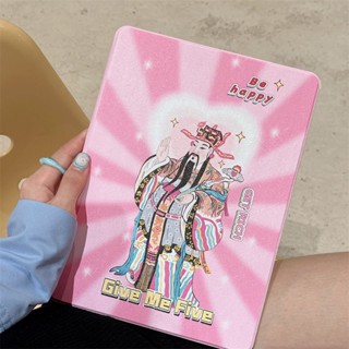 เคส ลาย Happy God of Wealth พร้อมช่องใส่ปากกา สไตล์เกาหลี สําหรับ iPad Pro 2021 Air 3 4 5 2022 Mini 6 Apple iPad 10