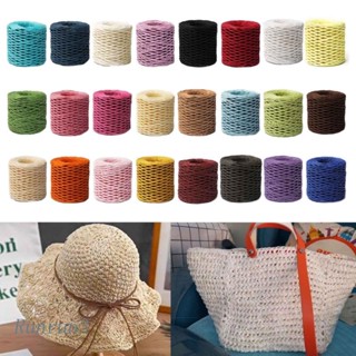 Runny เชือกถักไหมพรม ผ้าฝ้าย ลาย Raffia เหมาะกับฤดูร้อน สําหรับถักหมวก กระเป๋าถือ กระถางดอกไม้ DIY