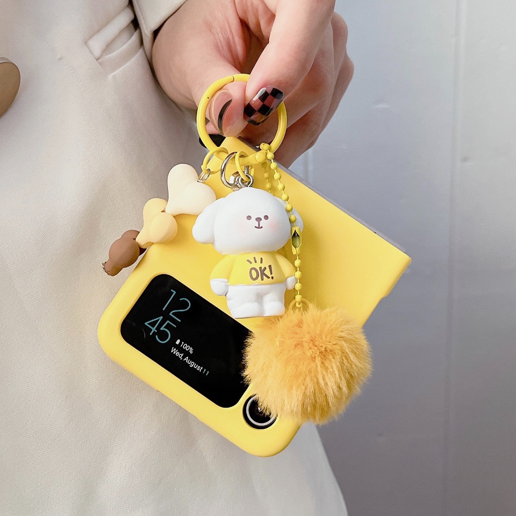 Fold Lovehard PC Hairball Doll สําหรับ SAMSUNG Z Flip1 2 3 4 5 6 ปลอกสําหรับสาวกันกระแทกเลนส์ป้องกัน