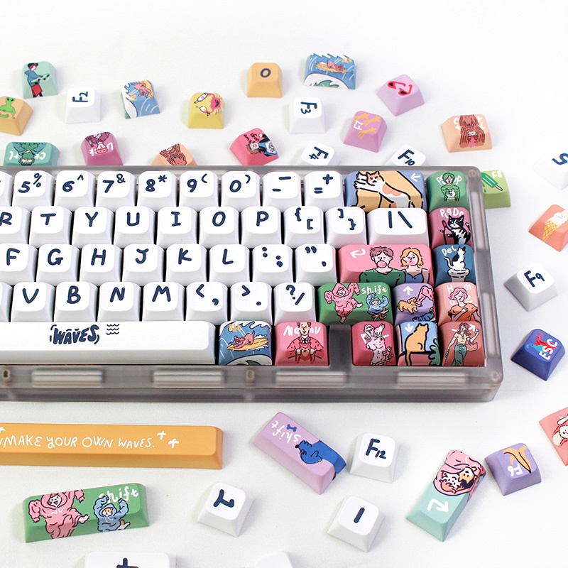 Spray Keyaps XDA Profile PBT DYE-SUB Keycap for Mechanical Keyboards Gaming MX Custom Key Cap สเปรย์ Keyaps โปรไฟล์ XDA PBT DYE-SUB แป้นพิมพ์เครื่องกล Keycap เกม MX Keycap ที่กำหนดเอง