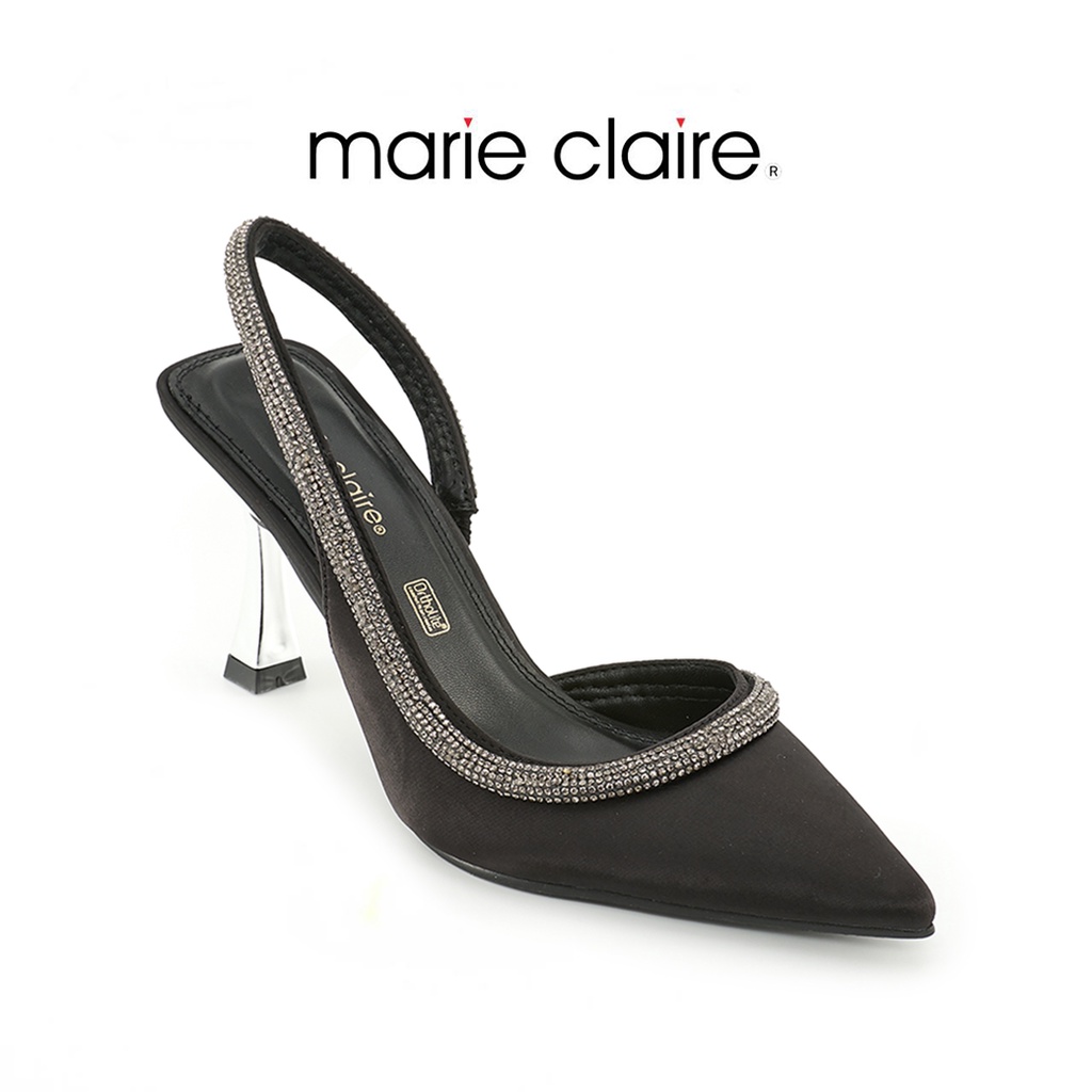 Bata บาจา Marie Claire รองเท้าส้นสูงเปิดส้นเท้าแบบรัดส้น สูง 3 นิ้ว สำหรับผู้หญิง รุ่น ROCHY สีขาว 7701353 สีดำ 7706353