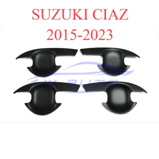 เบ้ารองมือเปิด Suzuki Ciaz ซูซูกิ เซียส 2015 - 2023 ดำด้าน เบ้ากันรอย ถาดรองมืิอเปิด กันรอยประตู ดำด้าน เบ้ามือจับประตู