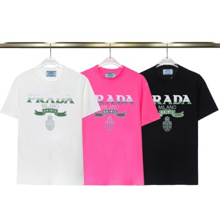 4790 เสื้อยืดแขนสั้น ปักลายตัวอักษร ไล่โทนสีชมพู แฟชั่นสําหรับผู้ชาย ผู้หญิง
