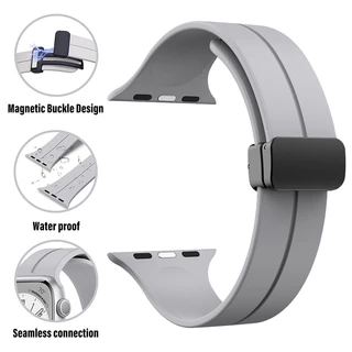D Buckle Sport Band สายแม่เหล็กสําหรับ Apple Watch Series 11/10/9/8/7/SE/6/5/4/3/Ultra iWatch ขนาด 40/41/42/44/45/46/49 มม.