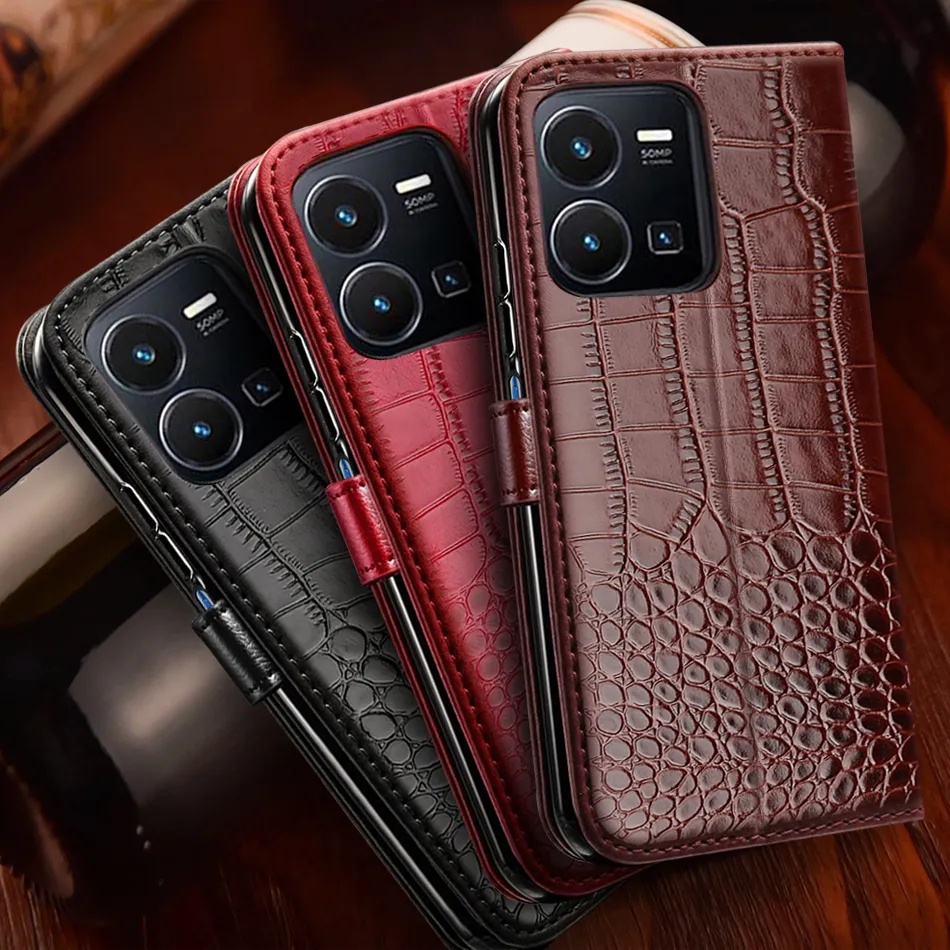 จระเข้puหนังเคสโทรศัพท์สําหรับvivo Y76 5G Y75 4G Y01 Y02 Y02S Y02A 4G Y11 2023 Y16 Y22 Y22S Y35 4G 2022 Y31 Y21 Y15S Y12 Y20 Y20 Y11 Y11 Y20i Y11