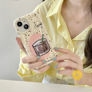 For เคสไอโฟน 14 Pro Max [Coffee Pop Grip] เคส Phone Case For iPhone 14 Pro Max Plus 13 12 Mini 11 For เคสไอโฟน11 Ins Korean Style Retro Classic Couple Shockproof Protective TPU Cover Shell