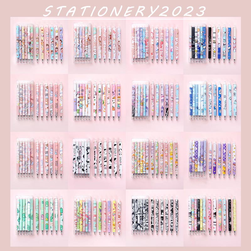 ปากกาเจล หัวกระสุน 0.5 สีดํา น่ารัก 6 ชิ้น ต่อชุด สําหรับนักเรียน