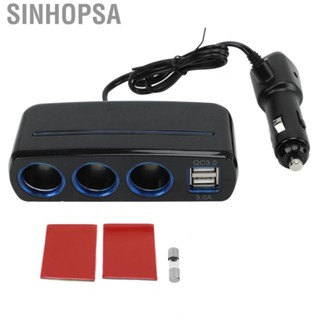 Sinhopsa Dual USB Car   3 Sockets 1 To 3 Car  Adapter Portable  for 12 To 24V Vehicles