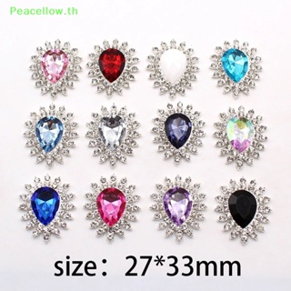 Peacellow เข็มกลัดโลหะ สีเงิน ประดับพลอยเทียม 27*32 มม. สําหรับทําเครื่องประดับผม TH