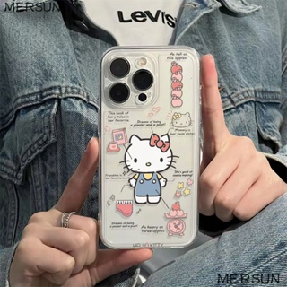 ✅เคสโทรศัพท์มือถือแบบนิ่ม กันกระแทก ลายแมว KT สีฟ้า เรียบง่าย สําหรับ Iphone 126ins max 1114pro 1378 ZZG9