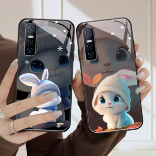 Dmy เคสโทรศัพท์มือถือกระจกนิรภัย ลายน่ารัก สําหรับ Vivo Y73S V27 V25 pro V25e V23 V23e V21 V21e V20 pro V20se V19 V17 V15 V11i S1 pro