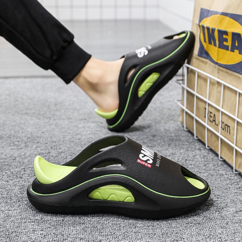 รองเท้าแตะ พื้นนิ่ม แบบหนาพิเศษ สไตล์เกาหลี แฟชั่นฤดูร้อน สําหรับผู้ชาย 2023