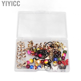 Yiyicc Hair Dreadlocks Pendants  Sturdy Alloy Spring Colorful Hair Beads Jewelry with 16 Rubber Bands for Parties
