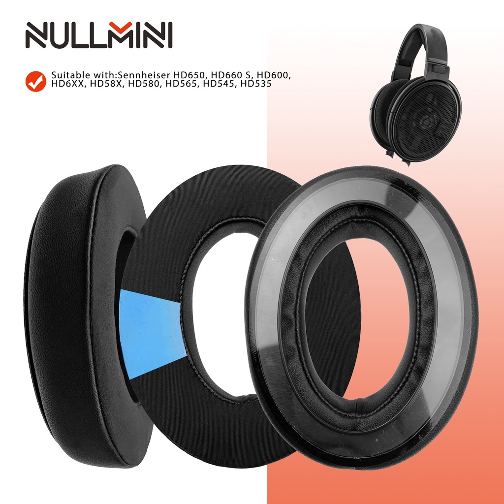 Nullmini แผ่นครอบหูฟัง แบบเปลี่ยน สําหรับ Sennheiser HD650 HD660 S HD600 HD6XX HD58X HD580 HD565 HD545 HD535