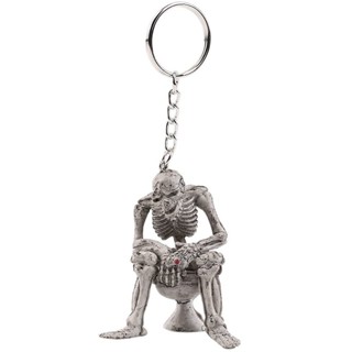 Skeleton Head Keychain Pendant Halloween Toilet Ghost Keychain Wholesale Car Keyring