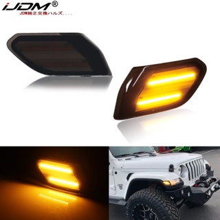 Ijdm ไฟเลี้ยว LED สีเหลืองอําพัน 12V แบบเปลี่ยน สําหรับ Jeep Wrangler JL 2018-up Gladiator 2020-up 68302120Ab 68302119Ab, CH2551137 Ch2550137