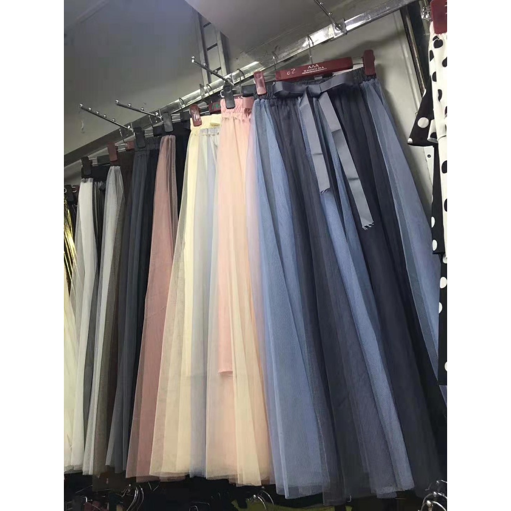 Qooth กระโปรงทรงเอ เอวสูง ผ้าตาข่าย ประดับโบว์ 7 สี แฟชั่นฤดูใบไม้ผลิ ฤดูร้อน สําหรับผู้หญิง QT2127 - รูปที่ 6