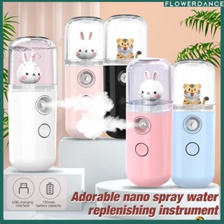 Mini Nano Water Mist Sprayer พร้อมการ์ตูนน่ารัก Facial Steamer Can Spray Sanitizer Usb ชาร์จแบบพกพา Nano Spray Flower