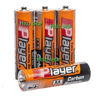 ถ่าน PLAYER Extra Heavy Duty Carbon Battery AA 4 ก้อน น้ำหนักเบาขนาดเล็ก ใช้งานง่ายและอายุการใช้งานนาน สินค้าคุณภาพดี