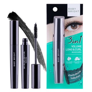 ❤️❤️ เบบี้ไบร์ท มาสคาร่า เพิ่มความงอน ยาว BABY BRIGHT 3 IN 1 VOLUME LONG &amp; CURL MASCARA 8G