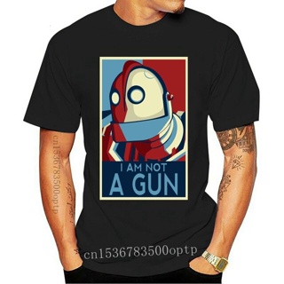 เสื้อยืดผ้าฝ้าย พิมพ์ลาย I Am Not A Gun The Iron Giant สําหรับผู้ชาย ไซซ์ 4XL 5XL 6XL