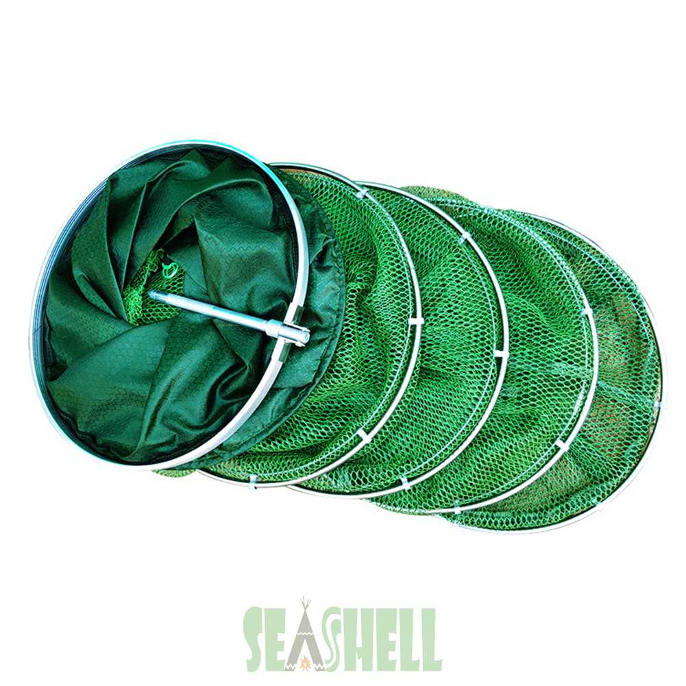 [Seashell02.th] กระชังตาข่ายดักปลา แบบอลูมิเนียม พับได้ 2 เมตร 2.5 เมตร สําหรับตกปลา