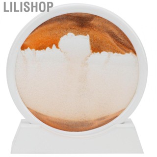 Lilishop Moving Sand Art Round White Frame 3D Glass Fadeless Sand Art  Motion