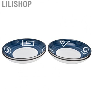 Lilishop 4Pcs 7in Japanese Bowl Set Japanese Style Blue White Pattern Vibrant Colors New