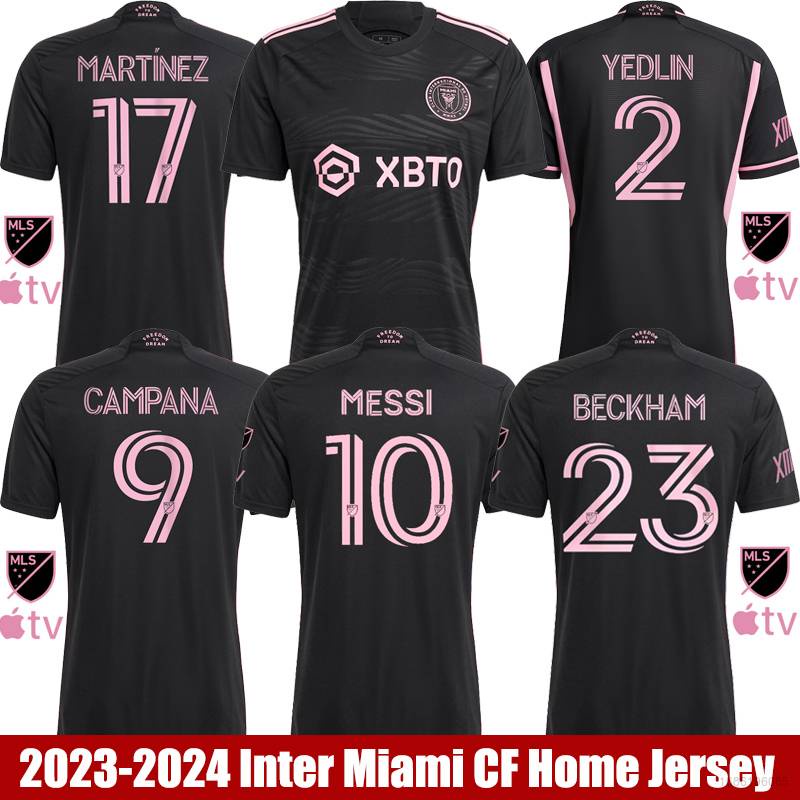 YB 2023-2024 Inter Miami CF Home Yedlin Messi Beckham Martinez Campana เหงื่อดูดซับ Jersey ฟุตบอลเสื