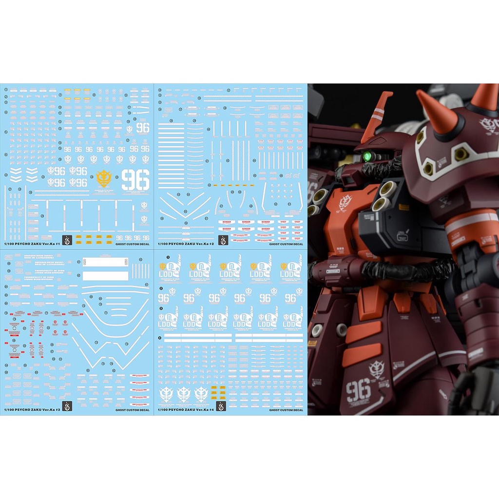 YAN GHOST MG 1/100 PSYCHO ZAKU Ver.Ka Water Slide Decal