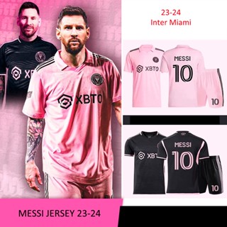 เสื้อกีฬาแขนสั้น ลายทีมชาติฟุตบอล Inter Miami CF No.10 Messi เบอร์ 23-24 แฟชั่นฤดูร้อน สําหรับผู้ชาย