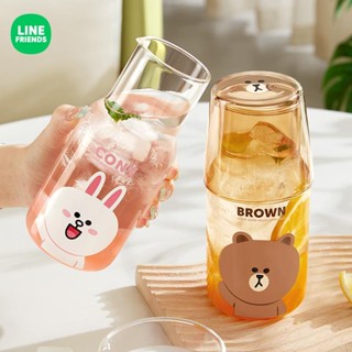 Line FRIENDS ใหม่ ชุดขวดน้ําเย็น แก้วน้ํา สไตล์แฟรี่ คุณภาพสูง สําหรับครัวเรือน