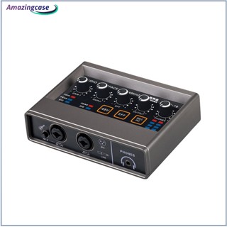 Amaz Q-16 การ์ดบันทึกเสียง Dsp Reverberation K Singing Sound Card Delay Free Monitoring Dsp Effect