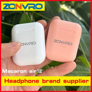 Zonvro หูฟังบลูทูธไร้สาย Tws Macaron i12 Inpods touch สําหรับโทรศัพท์