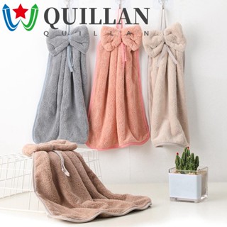 Quillan ผ้าขนหนูผ้าเช็ดทําความสะอาดผ้ากํามะหยี่โบว์แห้งเร็วน่ารัก 30x33 ซม. สําหรับห้องครัวห้องน้ํา