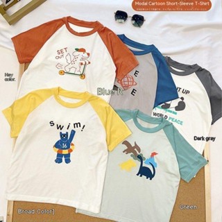 พร้อมส่ง เสื้อยืดแขนสั้น แฟชั่นฤดูร้อน สําหรับเด็กผู้ชาย