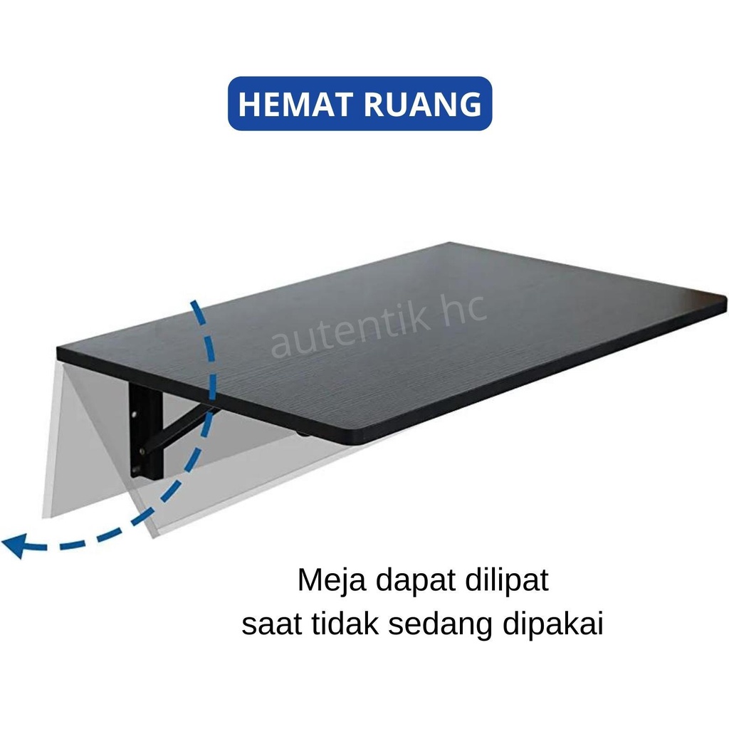 โต๊ะติดผนัง 80 x 40 ซม. โต๊ะทํางานแล็ปท็อปสไตล์มินิมอล บานพับประหยัดพื้นที่สามารถพับได้