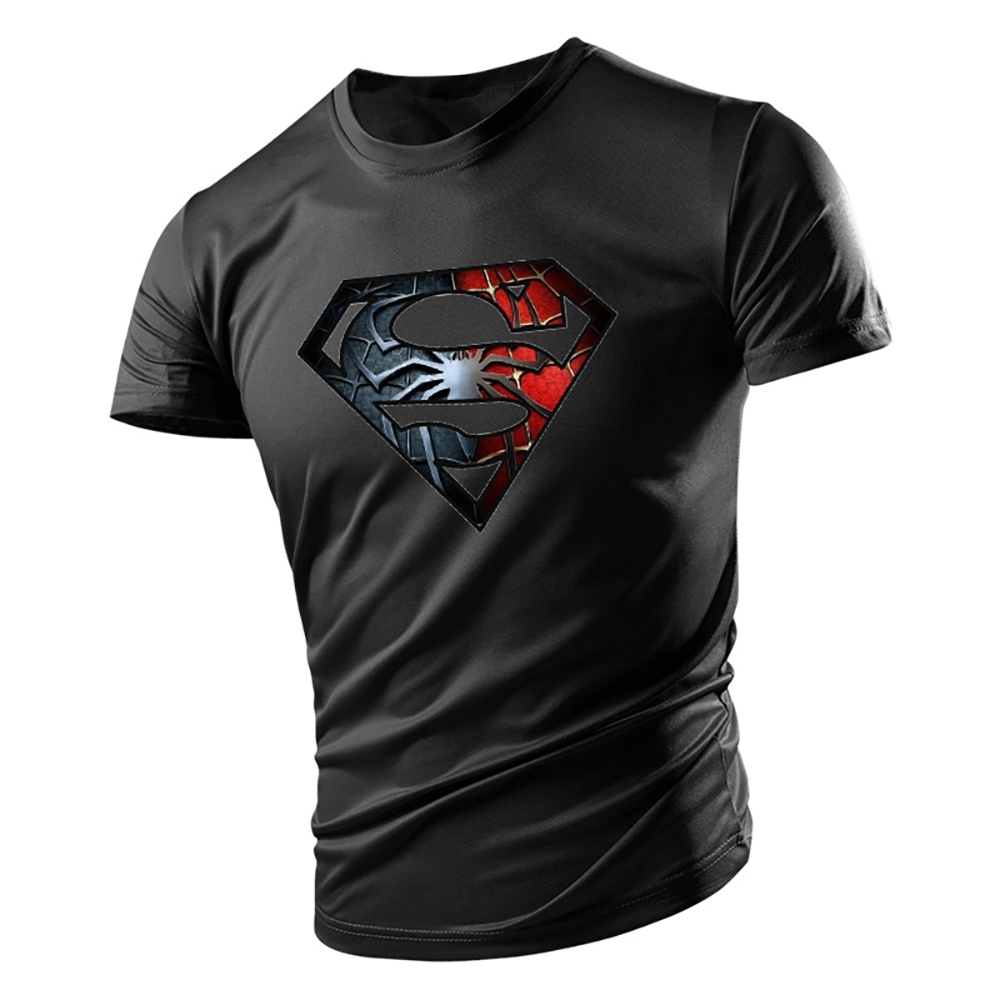 เสื้อยืดแขนสั้น คอกลม พิมพ์ลาย Heroes 3 มิติ ทรงหลวม สวมใส่สบาย หลากสี แฟชั่นสําหรับผู้ชาย
