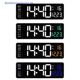 Buildvictories11 นาฬิกาแขวนผนังดิจิทัล LED ขนาดใหญ่ พร้อมรีโมตคอนโทรล สําหรับตกแต่งบ้าน ห้องนั่งเล่น